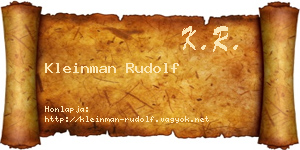 Kleinman Rudolf névjegykártya